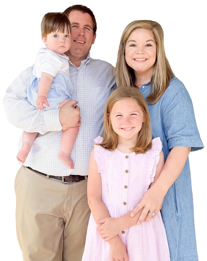 Cutout of a family smiling together